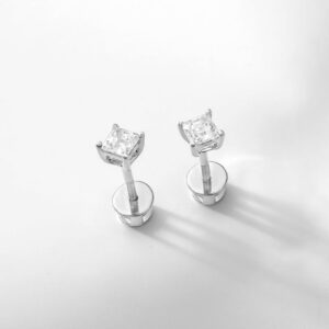 Grooved Silver Earring